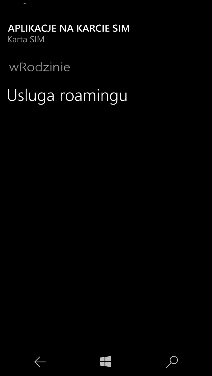 Przy wRodzinie kliknij Usługa roamingu